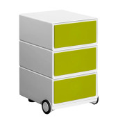 Rollcontainer EasyBox EBGHX3.08 Kunststoff grün/weiß, 3 normale Schubladen