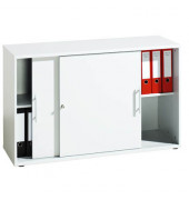Aktenschrank BETA V1752S/W/W/RE, Holz abschließbar, 2 OH, 120 x 74,8 x 40 cm, weiß