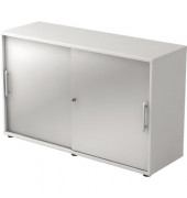 Aktenschrank BETA V1752S/W/S/RE, Holz abschließbar, 2 OH, 120 x 74,8 x 40 cm, silber/weiß