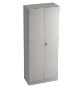 Aktenschrank SIGNA V6100/5/5/SG, Holz abschließbar, 5 OH, 80 x 200,4 x 42 cm, lichtgrau