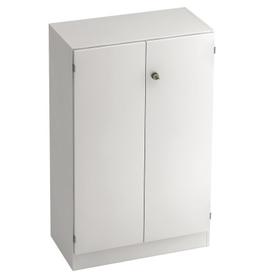 Aktenschrank SIGNA V6550/W/W/SG, Holz abschließbar, 3 OH, 80 x 127 x 42 cm, weiß