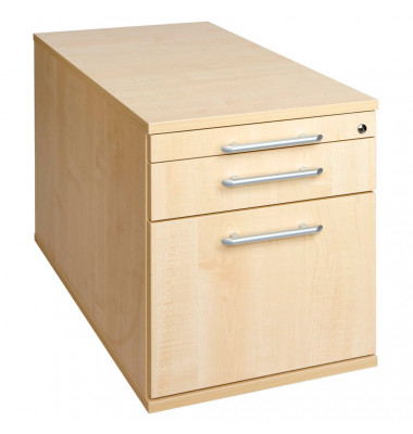 Rollcontainer Solid VTC20/3/3/RE Holz ahorn, 1 normale Schublade, mit extra Hängeregisterauszug, mit extra Utensilienauszug, ab