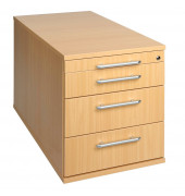 Rollcontainer Solid VTC30/6/6/RE Holz buche, 3 normale Schubladen, mit extra Utensilienauszug, abschließbar
