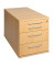 Rollcontainer Solid VTC30/6/6/RE Holz buche, 3 normale Schubladen, mit extra Utensilienauszug, abschließbar