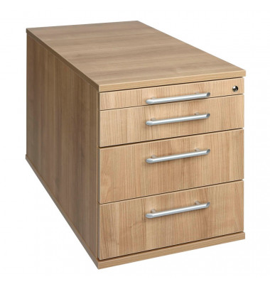 Rollcontainer Solid VTC30/N/N/RE Holz nussbaum, 3 normale Schubladen, mit extra Utensilienauszug, abschließbar Rollcontainer Solid VTC30/N/N/RE Holz nussbaum, 3 normale Schubladen, mit extra Utensilienauszug, abschließbar