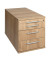 Rollcontainer Solid VTC30/N/N/RE Holz nussbaum, 3 normale Schubladen, mit extra Utensilienauszug, abschließbar