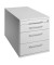 Rollcontainer Solid VTC30/5/5/RE Holz grau, 3 normale Schubladen, mit extra Utensilienauszug, abschließbar