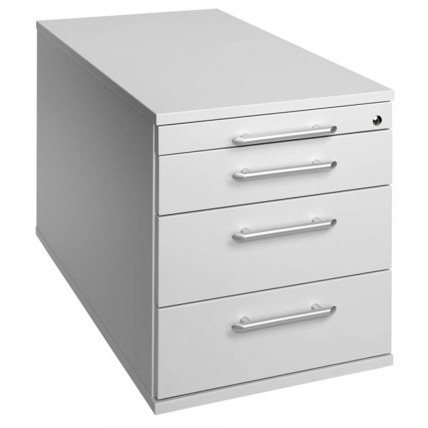 4032062121603 - Rollcontainer Solid VTC30 5 5 RE Holz grau 3 normale Schubladen mit extra Utensilienauszug abschließbar 4032062121603 Hammerb