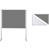 Stellwand 747428 150x120cm Filz/Whiteboard Stabfu&szlig; ws/gr