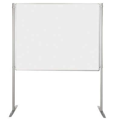 Stellwand 747408 150x120cm beids. Whiteboard Stabfu&szlig; wei&szlig;