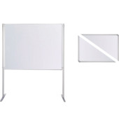 Stellwand 747508 200x120cm beids. Whiteboard Stabfu&szlig; wei&szlig;