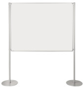 Stellwand 749208 150x120cm beids. Whiteboard Tellerfuß weiß