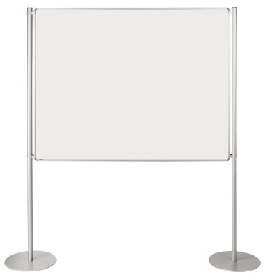 Stellwand 749208 150x120cm beids. Whiteboard Tellerfuß weiß