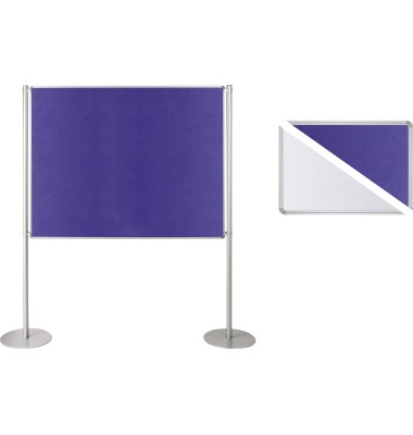 Stellwand 749318 200x120cm Filz/Whiteboard Tellerfu&szlig; ws/bl