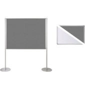 Stellwand 749328 200x120cm Filz/Whiteboard Tellerfu&szlig; ws/gr
