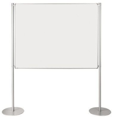 Stellwand 749308 200x120cm beids. Whiteboard Tellerfuß weiß