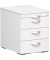 Rollcontainer Flex S-530151-WW Holz weiß, 3 normale Schubladen, mit extra Utensilienauszug, abschließbar