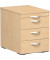 Rollcontainer Flex S-530151-BU Holz buche, 3 normale Schubladen, mit extra Utensilienauszug, abschließbar