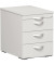 Rollcontainer Flex S-530151-LG Holz lichtgrau, 3 normale Schubladen, mit extra Utensilienauszug, abschließbar