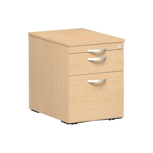 Geramöbel Rollcontainer Flex S-530152-BU Holz buche, 1 normale Schublade, mit extra Hängeregisterauszug, mit extra Utensilienauszug, absc