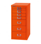 Schubladenschrank MultiDrawer™ 29er Serie L298603, Stahl, 8 Schubladen (Vollauszug), A4, 38 x 59 x 27,8 cm, orange