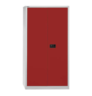 Aktenschrank Universal E722A03506, Stahl abschließbar, 4 OH, 91,4 x 180,6 x 40 cm, rot/lichtgrau