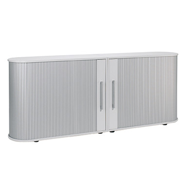 Aktenschrank Flex S-382104-SL, 2 OH, silber/lichtgrau, 200x83x40cm (BxHxT)