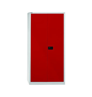 Garderobenschrank Universal E782AAG506, Stahl abschließbar, 5 OH, 91,4 x 195 x 40 cm, rot/lichtgrau
