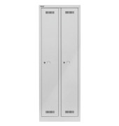 Spind MonoBloc ML06D1645, Metall, 2 Abteile mit 2 Fächern, abschließbar, 61x170cm (BxH), lichtgrau