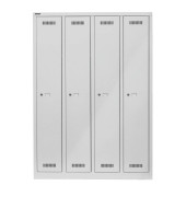 Spind MonoBloc ML11Q1645, Metall, 4 Abteile mit 4 Fächern, abschließbar, 118,3x170cm (BxH), lichtgrau