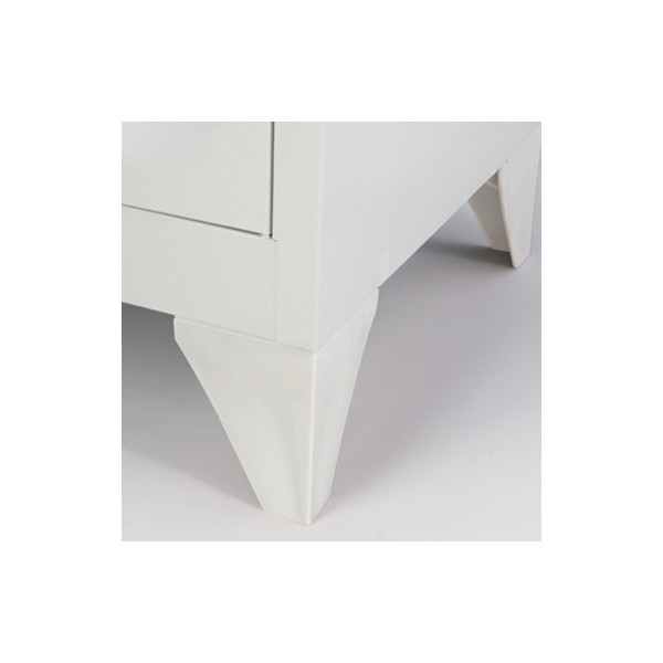 BISLEY Polypropylenfüße für MonoBloc Garderoben- & Schließfachsysteme, VE = 4 STK., Metall, 800 Unlackiert, 28 x 28 x 26 cm