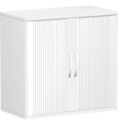 Aktenschrank Flex S-382117-SW, Kunststoff/Holz abschließbar, 2 OH, 80 x 79,8 x 42,5 cm, silber/weiß