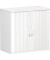 Aktenschrank Flex S-382117-SW, Kunststoff/Holz abschließbar, 2 OH, 80 x 79,8 x 42,5 cm, silber/weiß