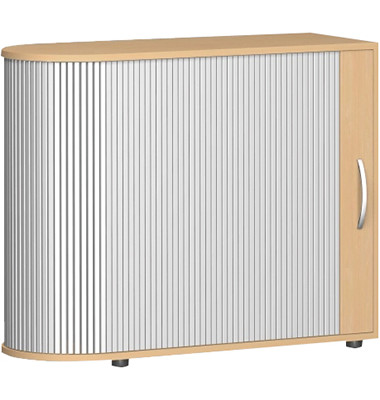 Aktenschrank Flex S-382101-SB, 2 OH, silber/buche, 100x83x40cm (BxHxT)