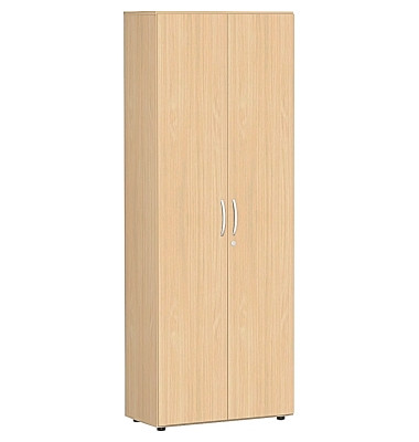 Akten-/Garderobenschrank Flex S-386128BB, Holz abschließbar, 2 OH, 80 x 216 x 42 cm, buche