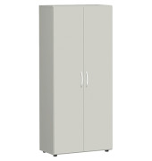 Akten-/Garderobenschrank Flex S-386128LL, Holz abschließbar, 2 OH, 80 x 216 x 42 cm, lichtgrau