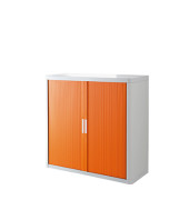 Aktenschrank easyOffice E1CT0010100042, abschlie&szlig;bar, 2 OH, orange/wei&szlig;, 110x104x41,5cm (BxHxT)