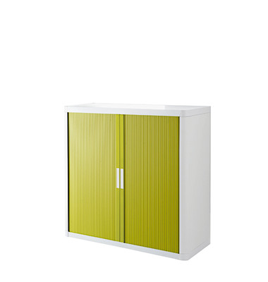 Aktenschrank easy Office E1CT0003500042, Kunststoff/Stahl abschließbar, 2 OH, 110 x 104 x 41,5 cm, grün/weiß