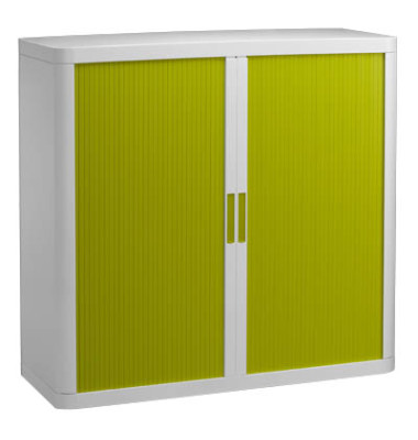 Aktenschrank easy Office E1CT0000100044, Kunststoff/Stahl abschließbar, 2 OH, 110 x 104 x 41,5 cm, grün/weiß