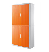 Aktenschrank easy Office E2CT0010100063, Kunststoff/Stahl abschließbar, 4 OH, 110 x 204 x 41,5 cm, orange/weiß