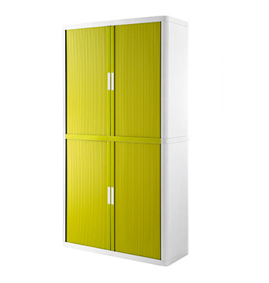 Aktenschrank easyOffice E2CT0003500062, abschlie&szlig;bar, 4 OH, wei&szlig;/gr&uuml;n, 110x204x41,5cm (BxHxT)