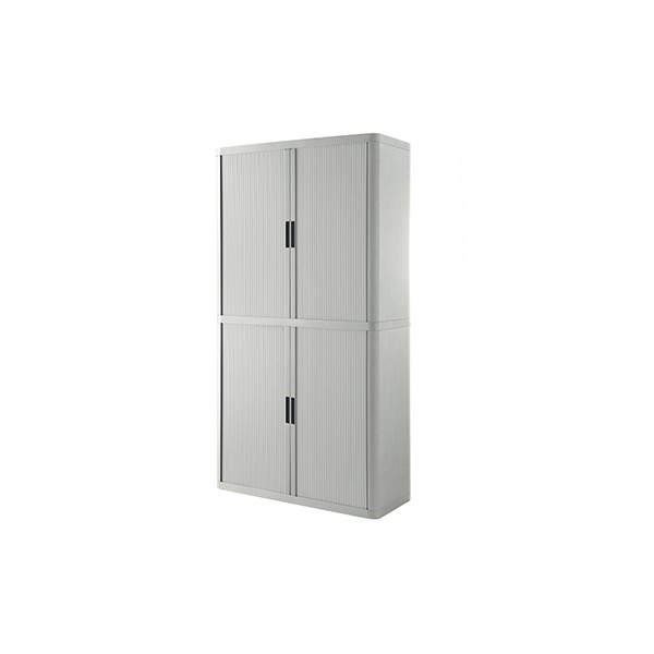 3660141929157 - Paperflow Rollcontainer-Schrank Metall PP (Polpypropylen) PS (Polystyrol) 4 Fachböden abschließbar 1100 x 415 x 2040 mm Grau