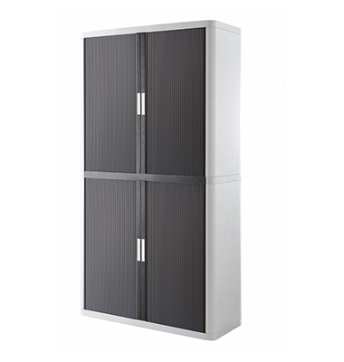 Aktenschrank easy Office E2CT0010200065, Kunststoff/Stahl abschließbar, 4 OH, 110 x 204 x 41,5 cm, anthrazit/weiß