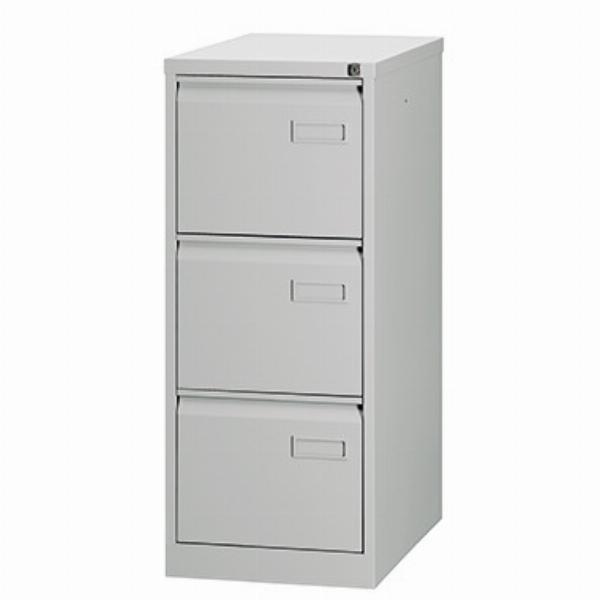BISLEY Light Hängeregistraturschrank, einbahnig, DIN A4, 3 HR-Schubladen, Metall, 645 Lichtgrau, 62.2 x 41.3 x 101.6 cm