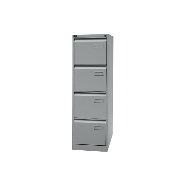 BISLEY Light Hängeregistraturschrank, einbahnig, DIN A4, 4 HR-Schubladen, Metall, 355 Silber, 62.2 x 41.3 x 132.1 cm