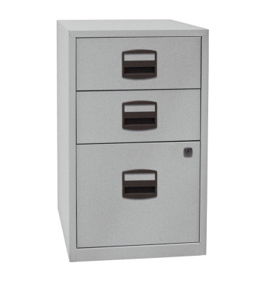 Schubladenschrank Home PFA3355, Stahl abschließbar, 2 Schubladen, 41,3 x 67,2 x 40 cm, silber
