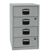 Schubladenschrank Home PFA4S355, Stahl abschlie&szlig;bar, 4 Schubladen, A4, 41,3 x 67,2 x 40 cm, silber