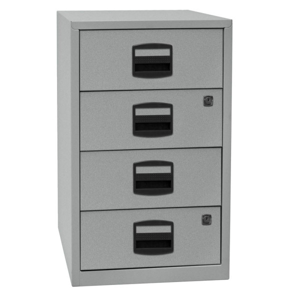 5020073788464 - Schubladenschrank Home PFA4S355 Stahl abschließbar 4 Schubladen A4 413 x 672 x 40 cm silber 5020073788464 Bisley