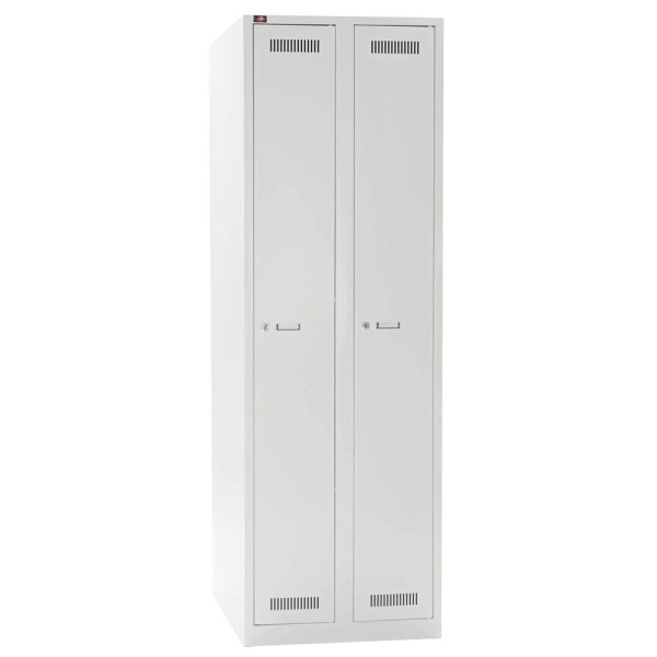 8595167402344 - Spind Light GL06D1245 Metall 2 Abteile mit 2 Fächern abschließbar 60x185cm (BxH) lichtgrau 8595167402344 Bisley