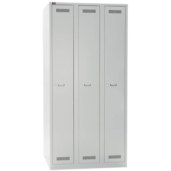 8595167402351 - Spind Light GL09T1245 Metall 3 Abteile mit 3 Fächern abschließbar 90x185cm (BxH) lichtgrau 8595167402351 Bisley